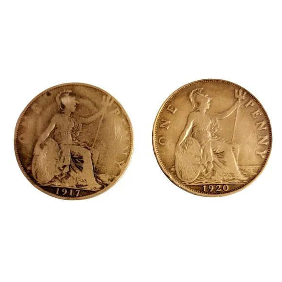 Lot Of 12 Bronze English Pennies 1901 Oldest 1921 Youngest - Picture 11 of 14